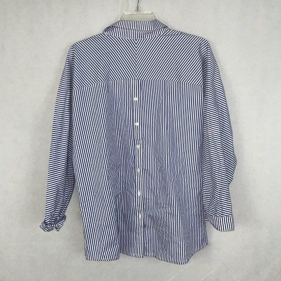 Forever 21 Contemporary Blue/White Striped Collared Shirt Size S - Picture 2 of 3